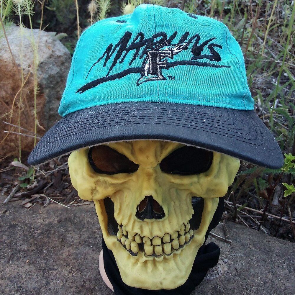 Vintage 90s Florida Marlins Two Tone Snap Back Hat